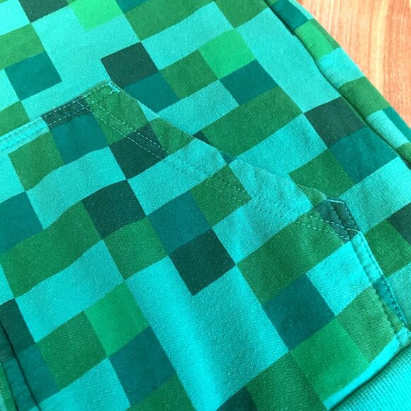 Kids Mad Engine Green Pixelated Minecraft Creeper Hoodie - Picture 5 of 10
